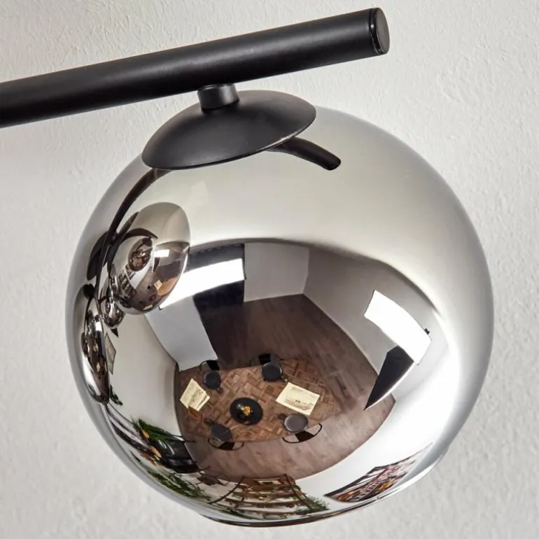 Koyoto Plafonnier, Boule lumineuse Chrome, Fumé, 5 lumières