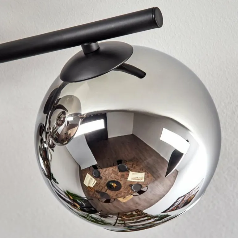 Koyoto Plafonnier, Boule lumineuse Chrome, Fumé, 4 lumières
