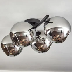 Koyoto Plafonnier, Boule lumineuse Chrome, Fumé, 4 lumières
