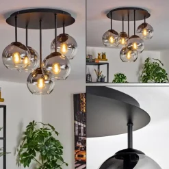 Koyoto Plafonnier, Boule lumineuse 45 cm Clair, Fumé, 5 lumières