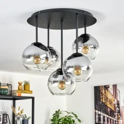 Koyoto Plafonnier, Boule lumineuse 45 cm Clair, Fumé, 5 lumières