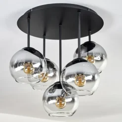 Koyoto Plafonnier, Boule lumineuse 45 cm Clair, Fumé, 5 lumières