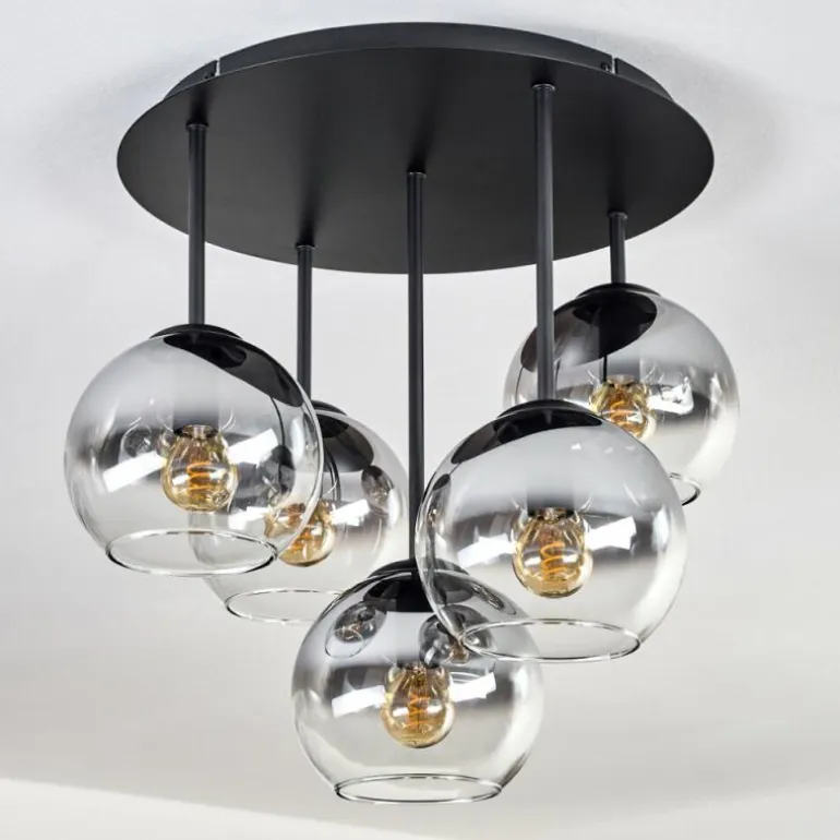 Koyoto Plafonnier, Boule lumineuse 45 cm Clair, Fumé, 5 lumières
