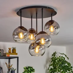Koyoto Plafonnier, Boule lumineuse 45 cm Clair, Fumé, 5 lumières