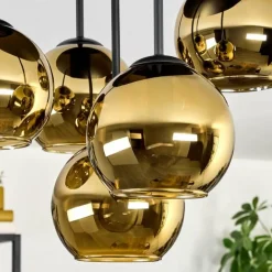 Koyoto Plafonnier, Boule lumineuse 45 cm Or, 5 lumières