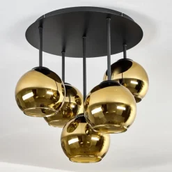 Koyoto Plafonnier, Boule lumineuse 45 cm Or, 5 lumières