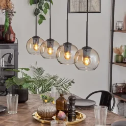 Koyoto Suspension Ambre, Clair, 4 lumières