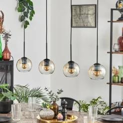 Koyoto Suspension Ambre, Clair, 4 lumières