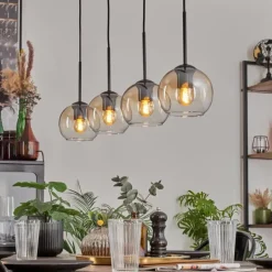 Koyoto Suspension Ambre, Clair, 4 lumières