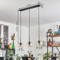 Koyoto Suspension Ambre, Clair, 3 lumières