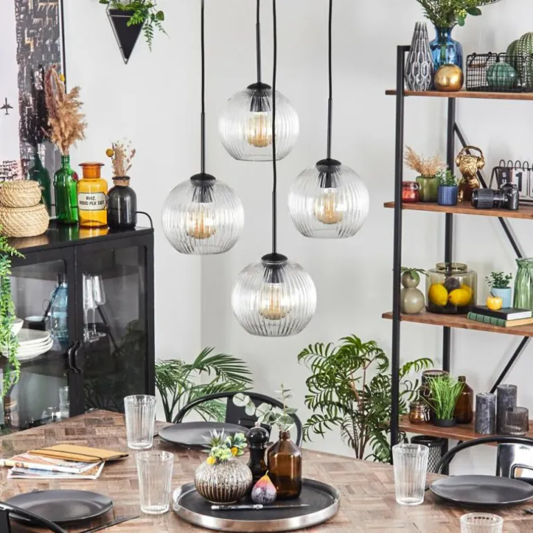Koyoto Suspension, Boule lumineuse 35 cm Clair, 4 lumières