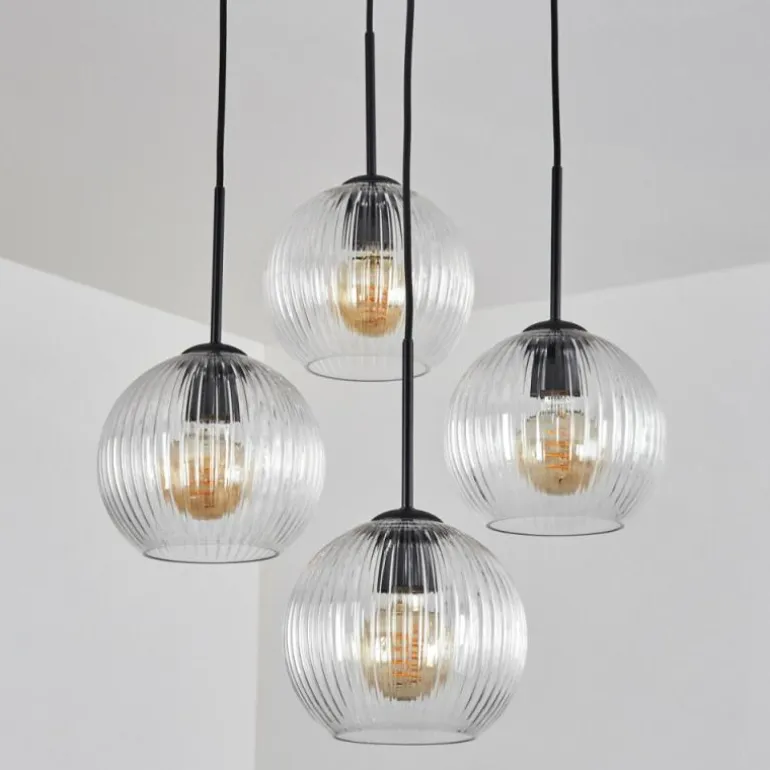 Koyoto Suspension, Boule lumineuse 35 cm Clair, 4 lumières