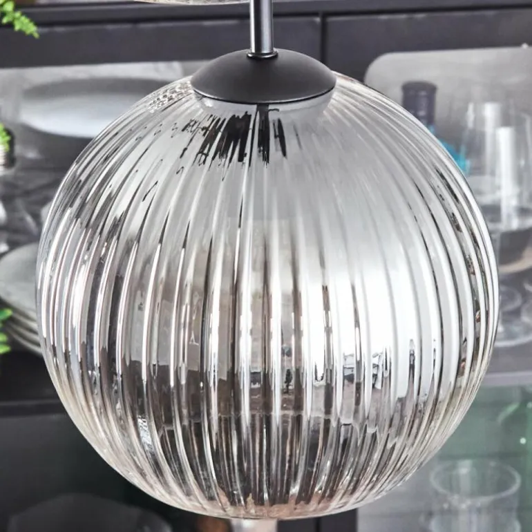 Koyoto Suspension, Boule lumineuse 35 cm Clair, Fumé, 4 lumières