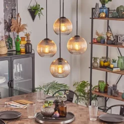 Koyoto Suspension, Boule lumineuse 35 cm Ambre, Clair, 4 lumières