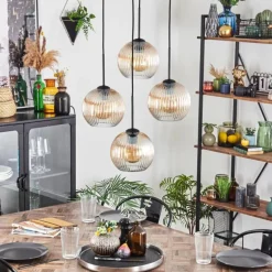 Koyoto Suspension, Boule lumineuse 35 cm Ambre, Clair, 4 lumières