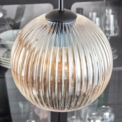 Koyoto Suspension, Boule lumineuse 35 cm Ambre, Clair, 4 lumières