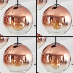 Koyoto Suspension, Boule lumineuse 35 cm Clair, Cuivré, 4 lumières