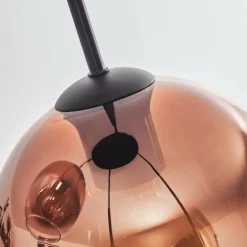 Koyoto Suspension, Boule lumineuse 35 cm Clair, Cuivré, 4 lumières