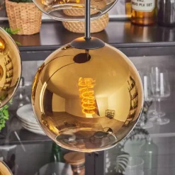 Koyoto Suspension, Boule lumineuse Or, Clair, 4 lumières