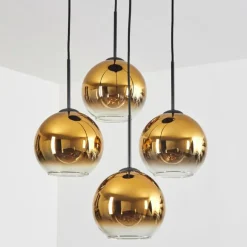 Koyoto Suspension, Boule lumineuse Or, Clair, 4 lumières
