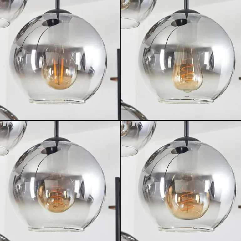 Koyoto Suspension, Boule lumineuse Clair, Fumé, 4 lumières
