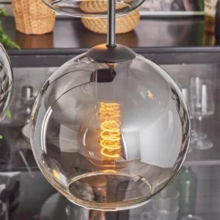 Koyoto Suspension, Boule lumineuse Clair, Fumé, 4 lumières