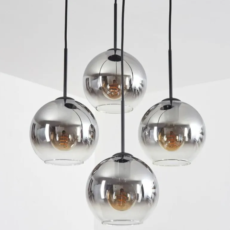 Koyoto Suspension, Boule lumineuse Clair, Fumé, 4 lumières