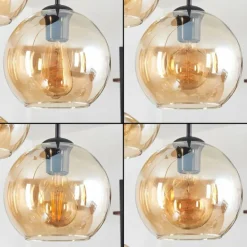 Koyoto Suspension, Boule lumineuse Ambre, 4 lumières