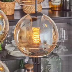 Koyoto Suspension, Boule lumineuse Ambre, 4 lumières