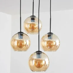 Koyoto Suspension, Boule lumineuse Ambre, 4 lumières