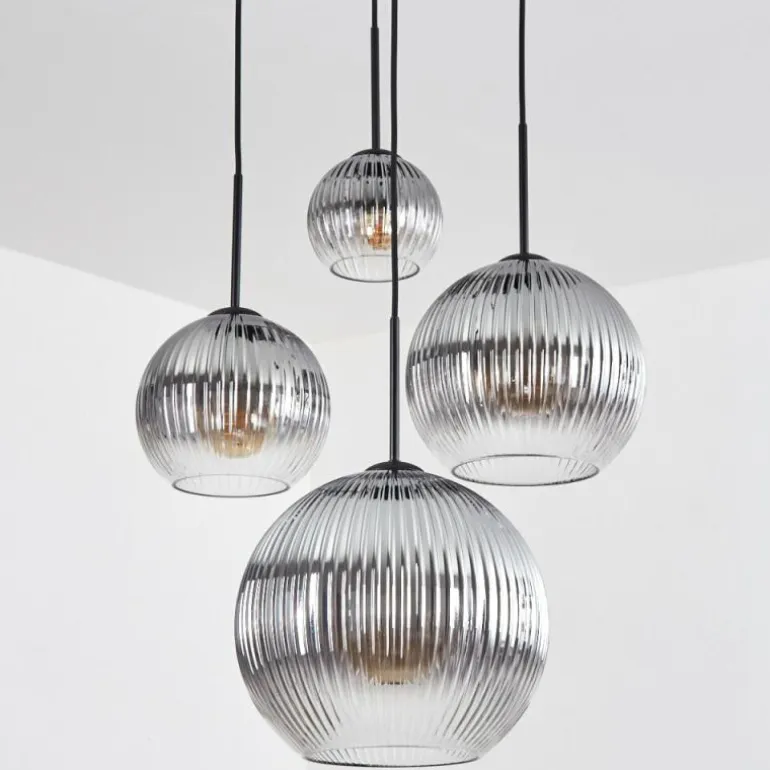 Koyoto Suspension, Boule lumineuse, Suspension Clair, Fumé, 4 lumières