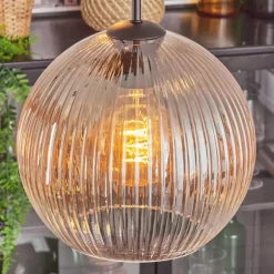 Koyoto Suspension, Boule lumineuse, Suspension Ambre, Clair, 4 lumières