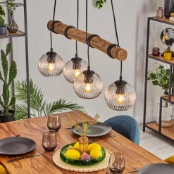 Koyoto Suspension, Boule lumineuse, Suspension Écru, Noir, 4 lumières