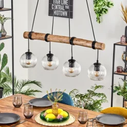 Koyoto Suspension, Boule lumineuse, Suspension Écru, Noir, 4 lumières