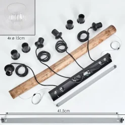 Koyoto Suspension, Boule lumineuse, Suspension Écru, Noir, 4 lumières