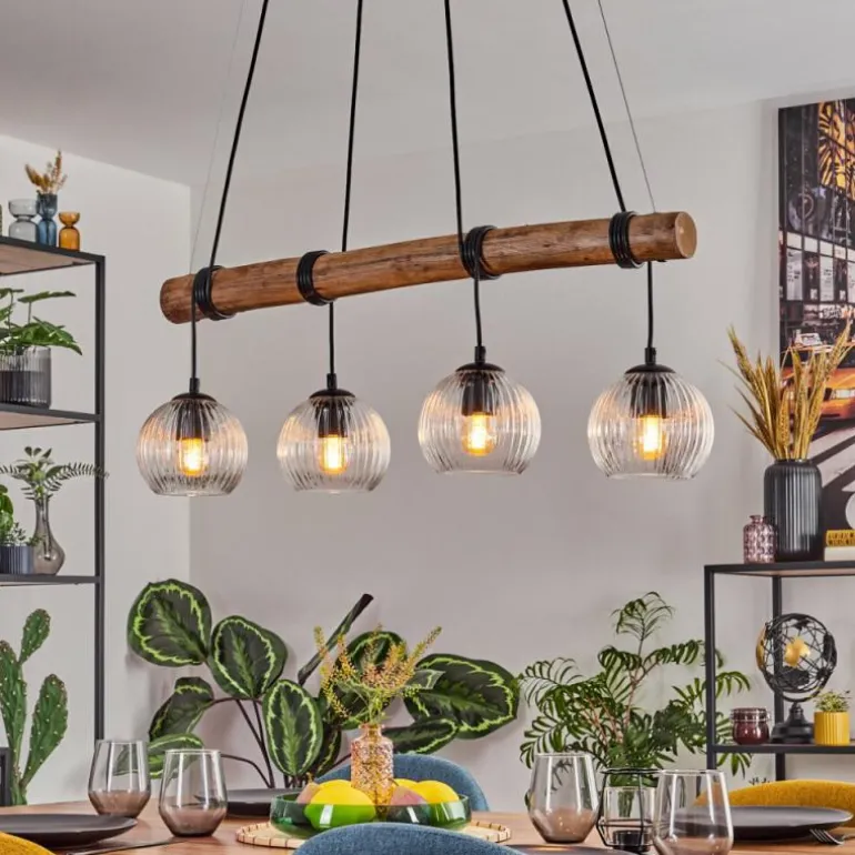 Koyoto Suspension, Boule lumineuse, Suspension Écru, Noir, 4 lumières