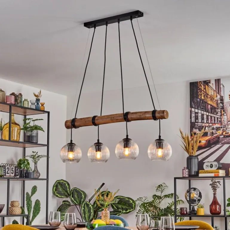 Koyoto Suspension, Boule lumineuse, Suspension Écru, Noir, 4 lumières