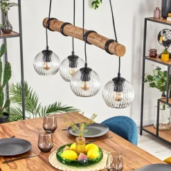 Koyoto Suspension, Boule lumineuse, Suspension Écru, Noir, 4 lumières