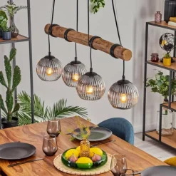 Koyoto Suspension, Boule lumineuse, Suspension Écru, Noir, 4 lumières