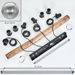 Koyoto Suspension, Boule lumineuse, Suspension Écru, Noir, 4 lumières