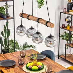 Koyoto Suspension, Boule lumineuse, Suspension Écru, Noir, 4 lumières