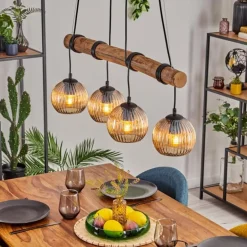 Koyoto Suspension, Boule lumineuse, Suspension Écru, Noir, 4 lumières