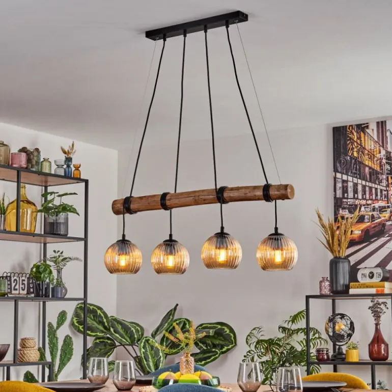 Koyoto Suspension, Boule lumineuse, Suspension Écru, Noir, 4 lumières