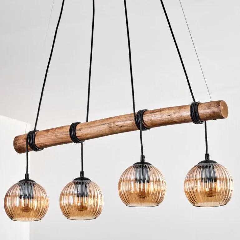 Koyoto Suspension, Boule lumineuse, Suspension Écru, Noir, 4 lumières