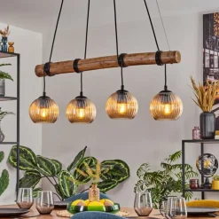 Koyoto Suspension, Boule lumineuse, Suspension Écru, Noir, 4 lumières
