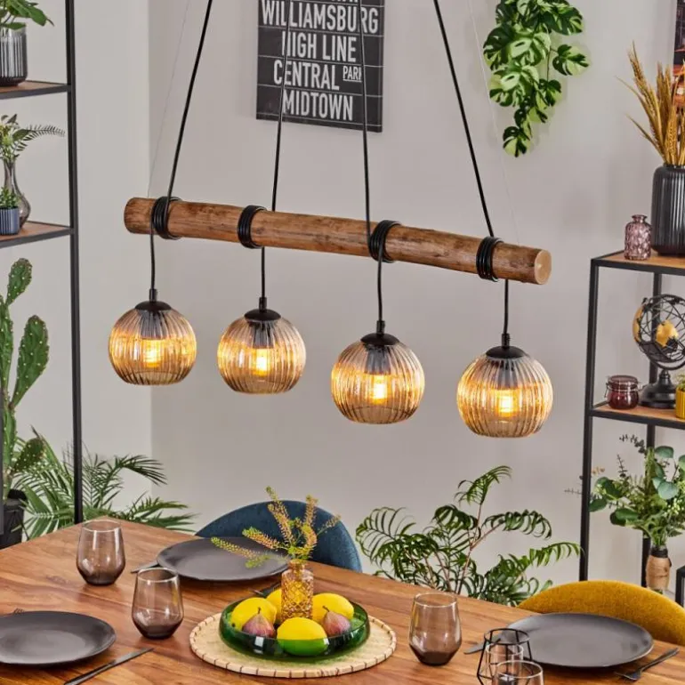 Koyoto Suspension, Boule lumineuse, Suspension Écru, Noir, 4 lumières