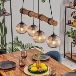Koyoto Suspension, Boule lumineuse, Suspension Écru, Noir, 4 lumières