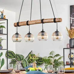 Koyoto Suspension, Boule lumineuse, Suspension Écru, Noir, 4 lumières
