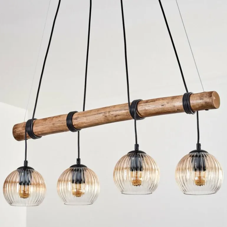 Koyoto Suspension, Boule lumineuse, Suspension Écru, Noir, 4 lumières