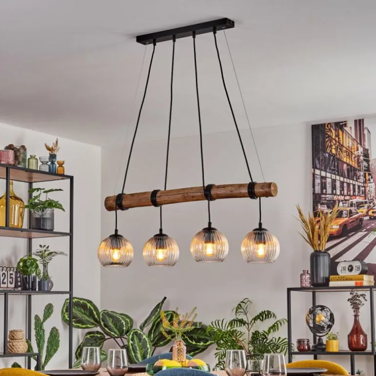 Koyoto Suspension, Boule lumineuse, Suspension Écru, Noir, 4 lumières